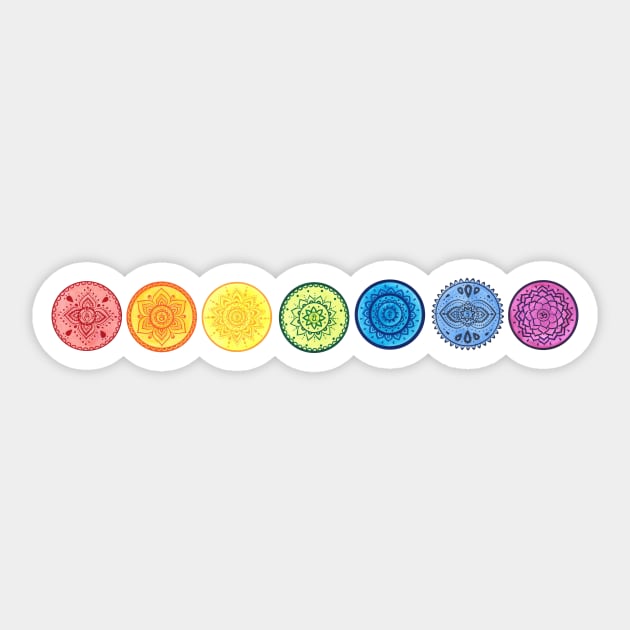 Chakra mandalas horizontally Sticker by Kunst und Kreatives